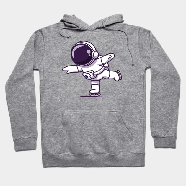 Cute Astronaut Playing Ice Skating Hoodie by Catalyst Labs